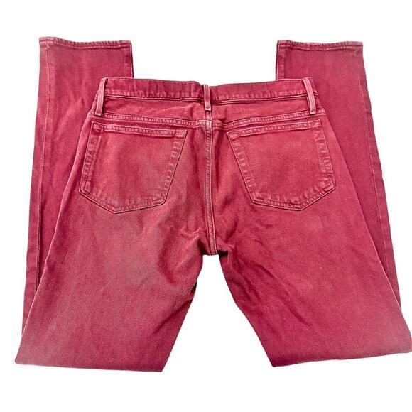 Frame L'Homme Slim Burgundy Denim Straight Leg Jeans Size 31 - Picture 5 of 8